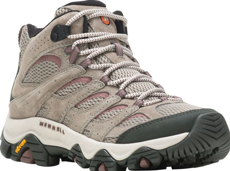merrell moab 3 womens mid vent in falcon, three quarters view