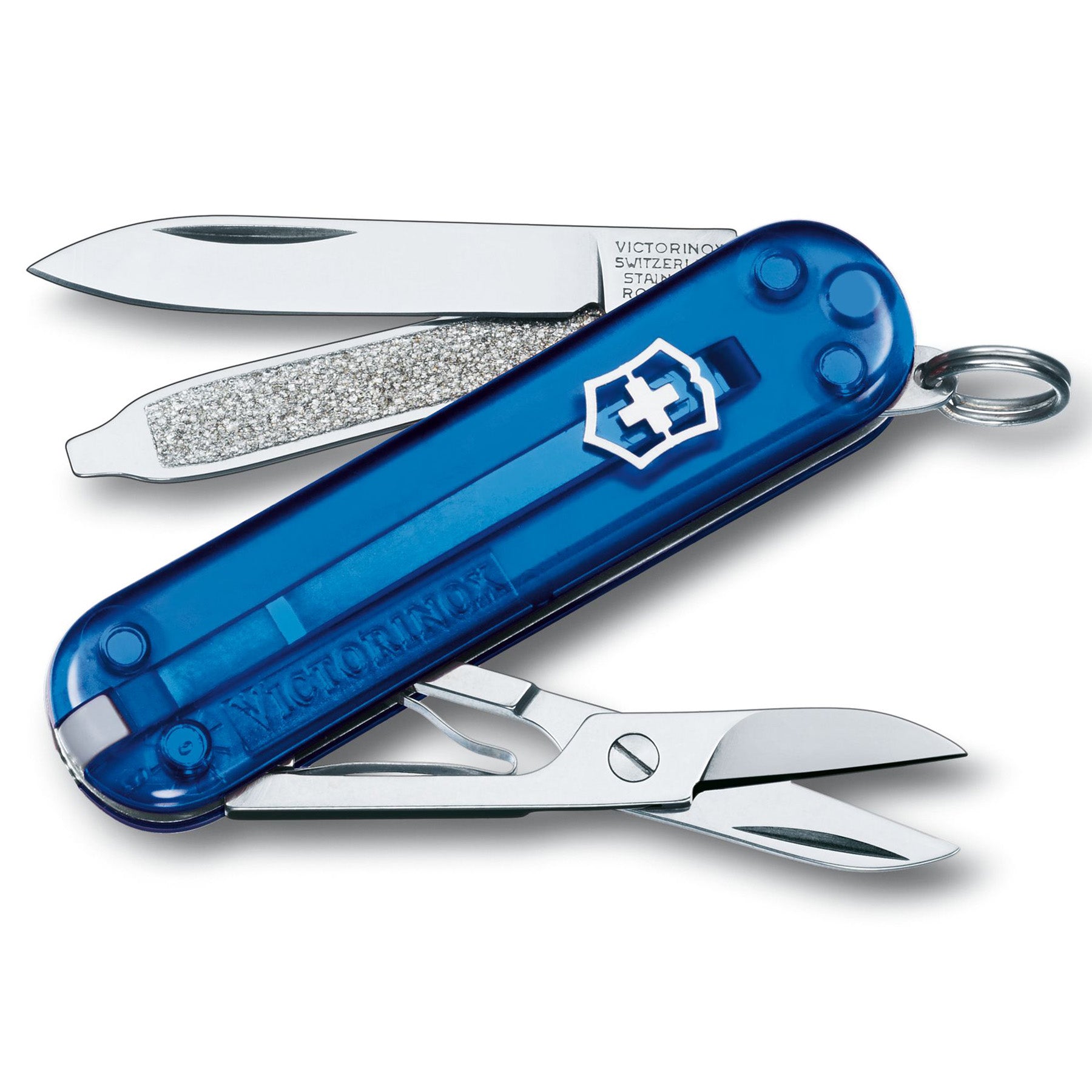 classic in transparent blue with blades out