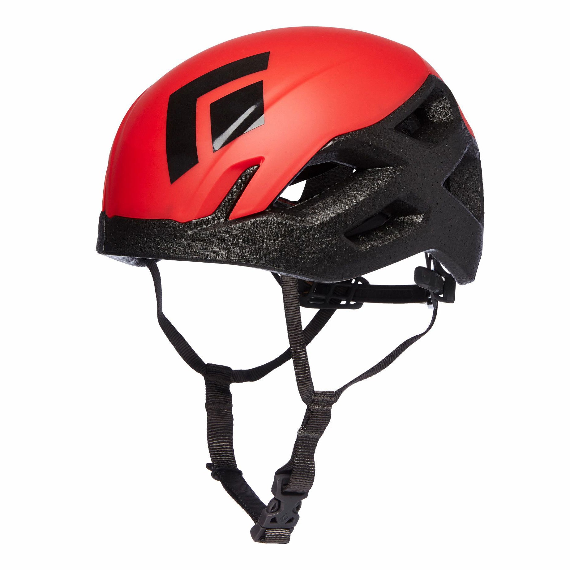 black diamond vision helmet in hyper red