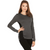 minus33 women's midweight wool crew charcoal and black on model front view