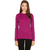 minus33 women's midweight wool crew violet on model front view