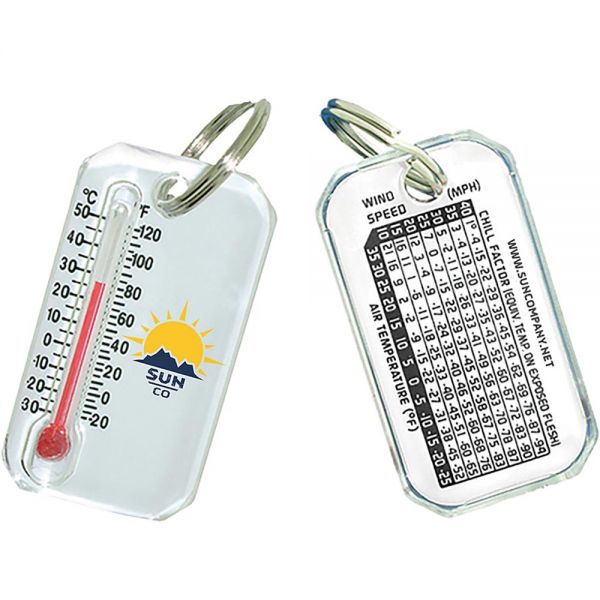zip-o-gage plastic keychain thermometer